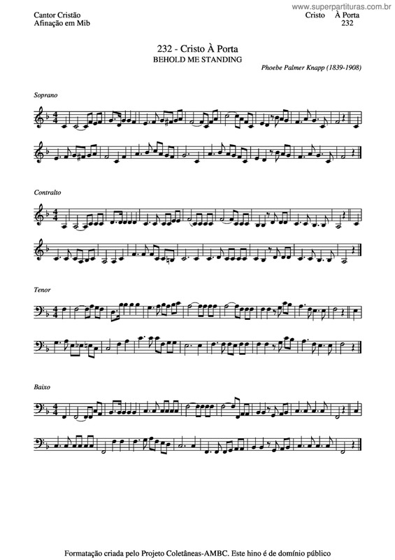 Partitura da música Cristo À Porta v.4