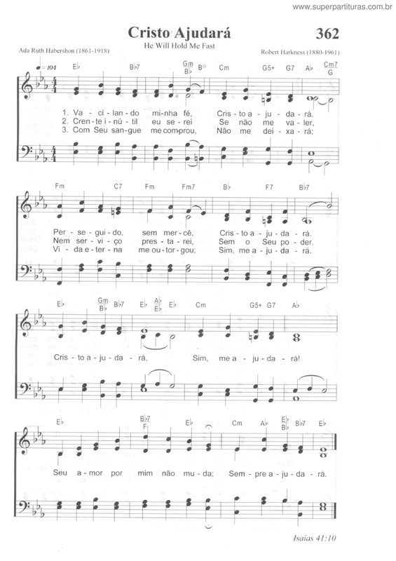 Partitura da música Cristo Ajudará