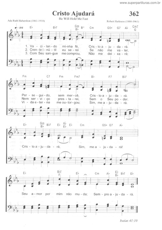 Partitura da música Cristo Ajudará