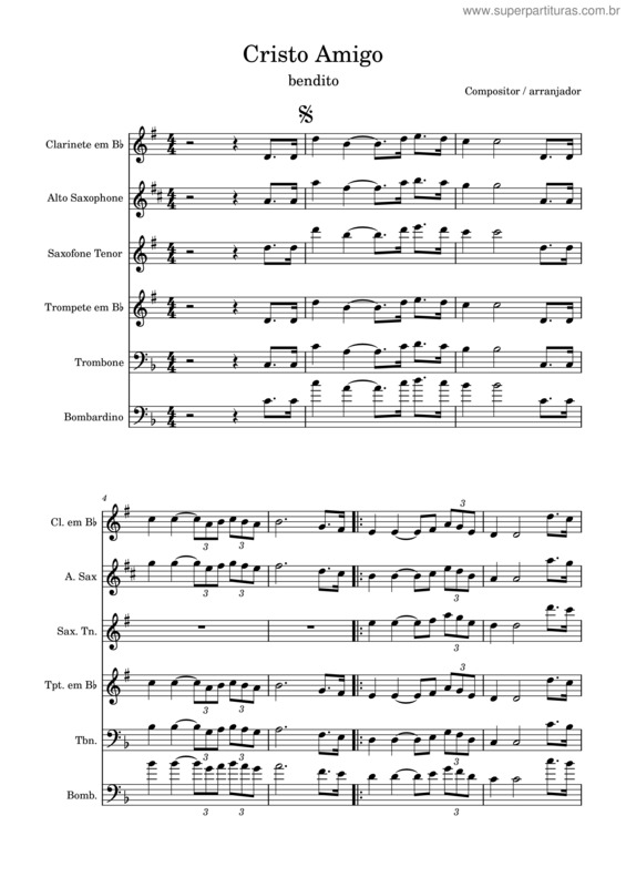 Partitura da música Cristo Amigo – Gilpete18