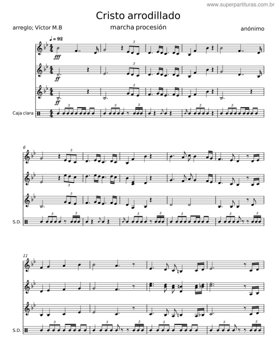 Partitura da música Cristo Arrodillado