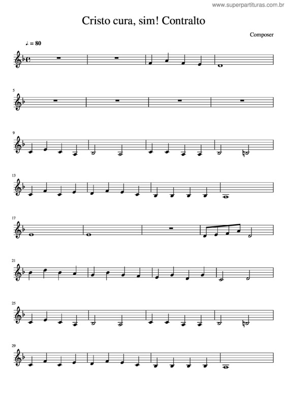 Partitura da música Cristo Cura, Sim! Contralto