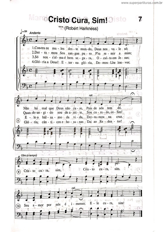 Partitura da música Cristo Cura, Sim! v.2