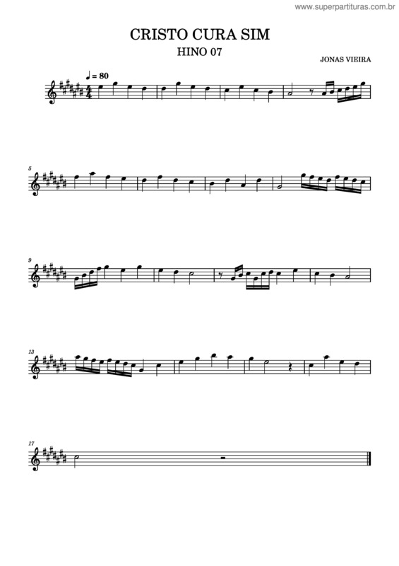 Partitura da música Cristo Cura Sim! – Robert Harkness Cristo_Cura_Sim