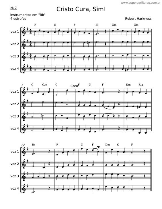 Partitura da música Cristo Cura Sim! – Robert Harkness