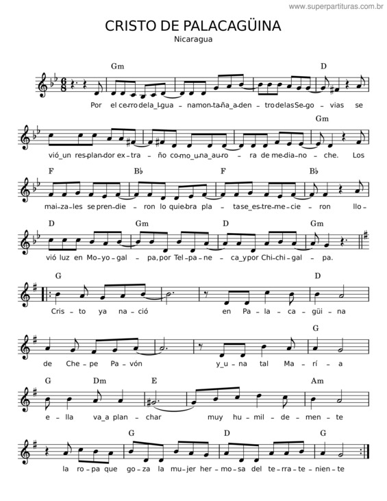 Partitura da música Cristo De Palacagüina