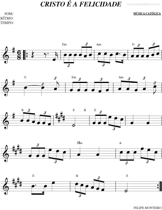 Partitura da música Cristo é a felicidade v.2