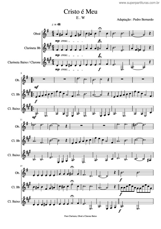 Partitura da música Cristo É Meu