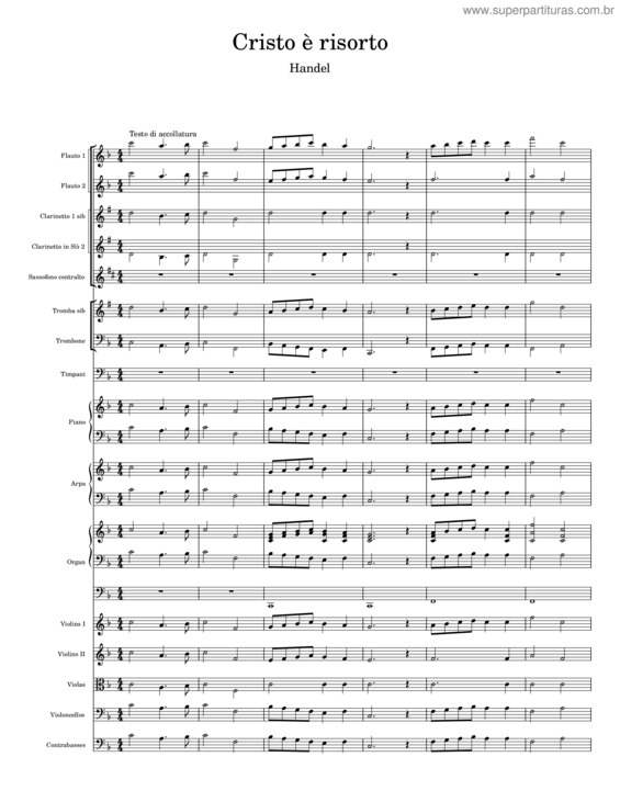 Partitura da música Cristo È Risorto – Handel