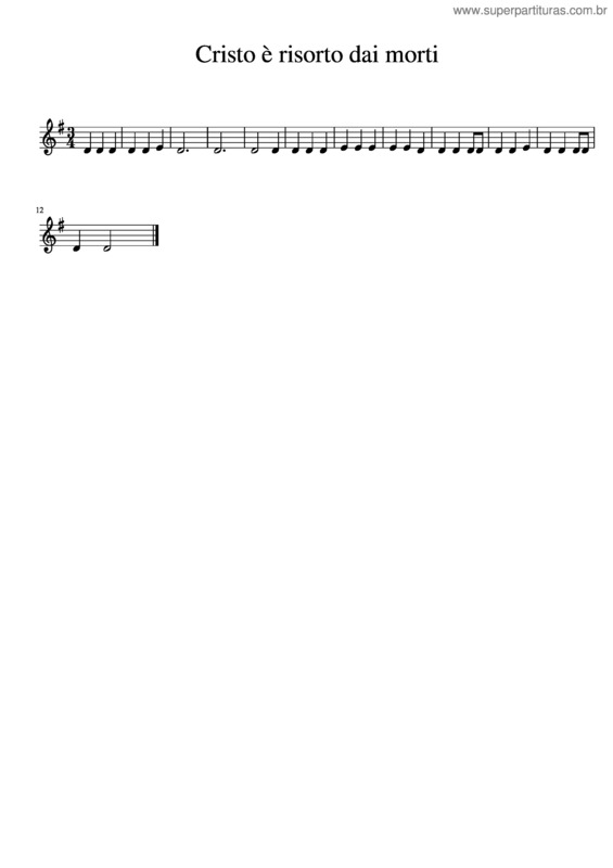 Partitura da música Cristo È Risorto Dai Morti