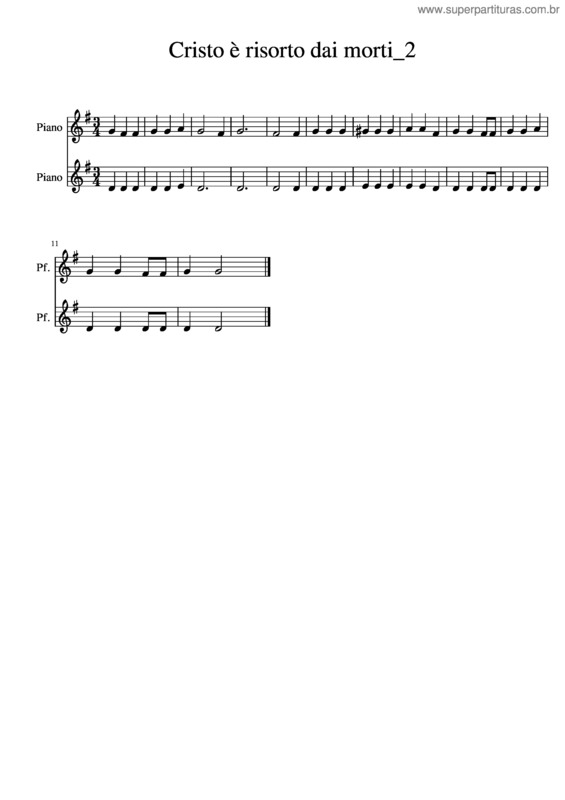 Partitura da música Cristo È Risorto Dai Morti_2