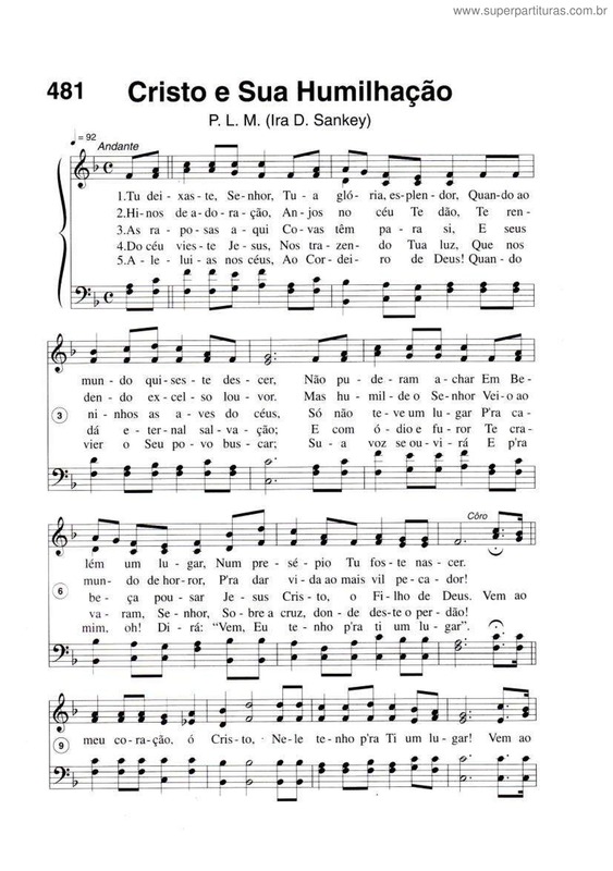 Partitura da música Cristo E Sua Humilhação