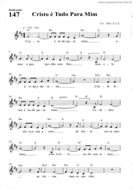 Partitura da música Cristo É Tudo Para Mim v.2