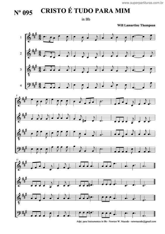 Partitura da música Cristo É Tudo Para Mim v.3