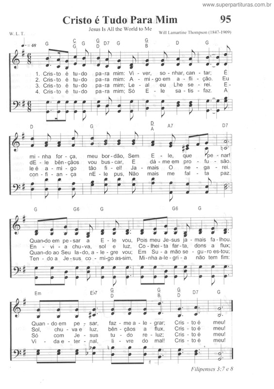 Partitura da música Cristo É Tudo Para Mim