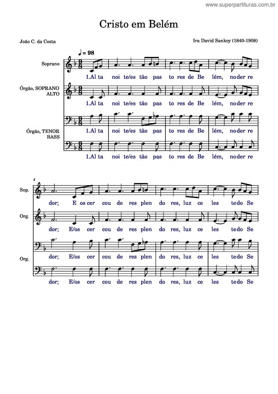 Partitura da música Cristo Em Belem v.6