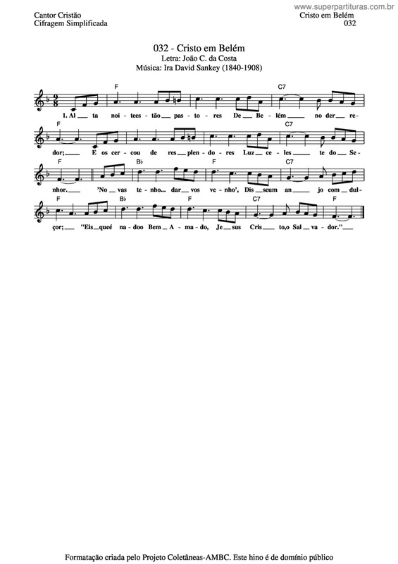 Partitura da música Cristo Em Belém