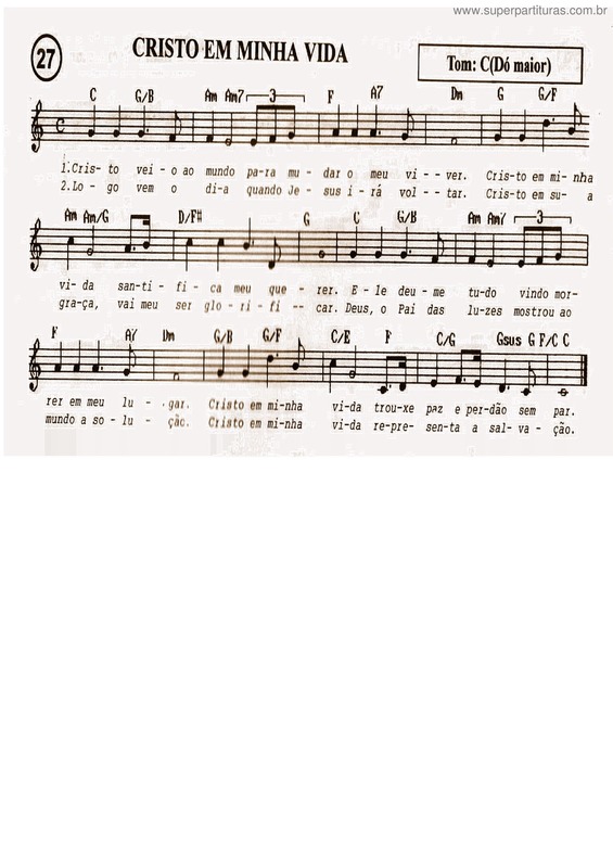Partitura da música Cristo Em Minha Vida v.2