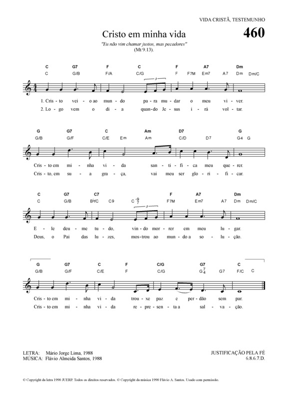 Partitura da música Cristo Em Minha Vida