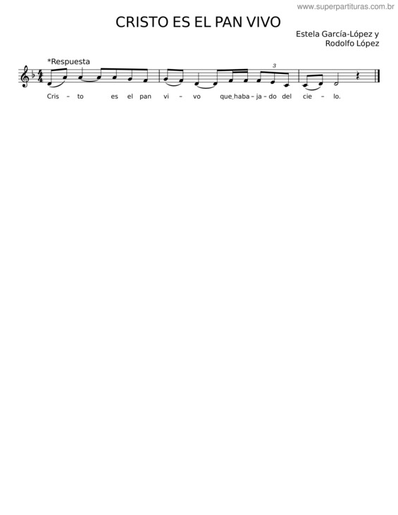 Partitura da música Cristo Es El Pan Vivo – Estela García–López