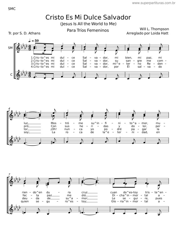 Partitura da música Cristo Es Mi Dulce Salvador – Will L. Thompson