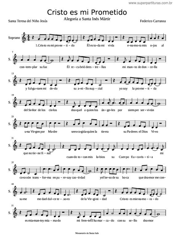 Partitura da música Cristo Es Mi Prometido