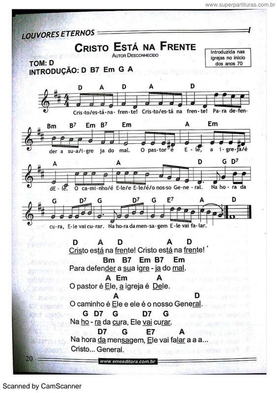 Partitura da música Cristo Está Na Frente