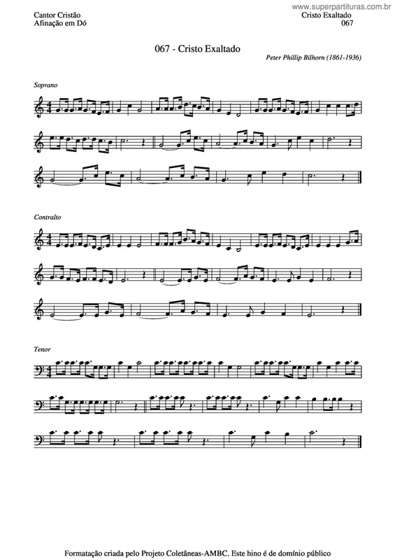 Partitura da música Cristo Exaltado v.2