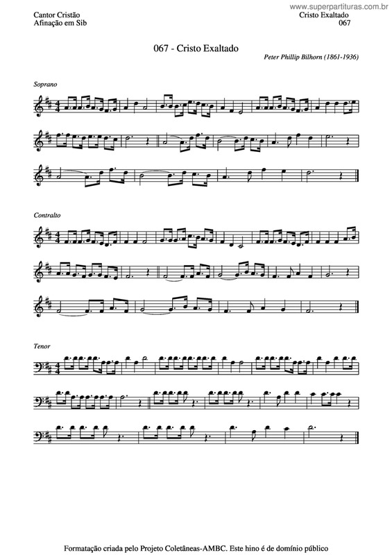 Partitura da música Cristo Exaltado v.3