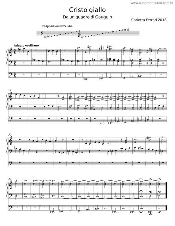 Partitura da música Cristo Giallo – Carlotta Ferrari