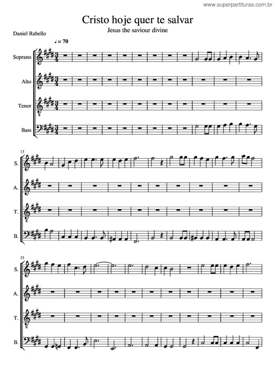 Partitura da música Cristo Hoje Quer Te Salvar v.2