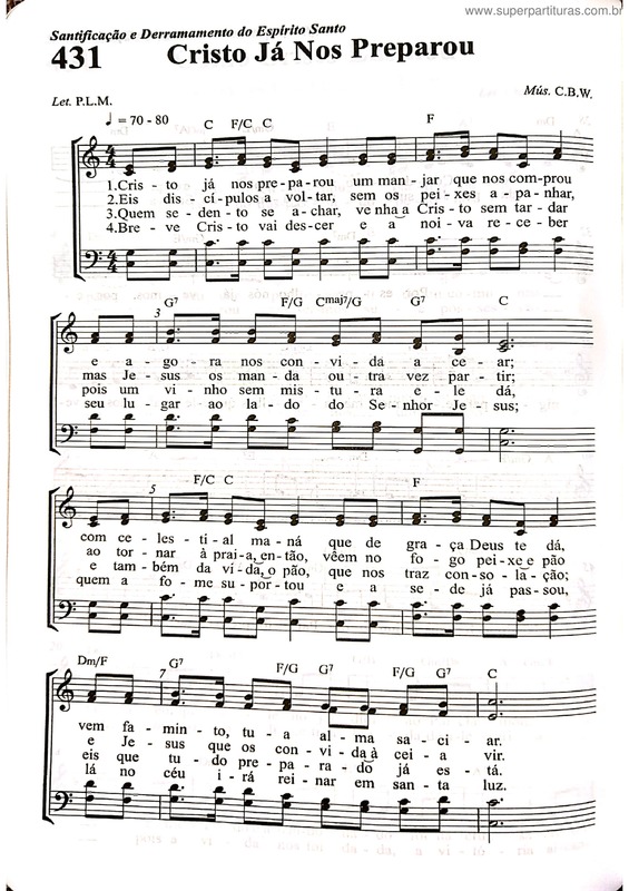 Partitura da música Cristo Já Nos Preparou