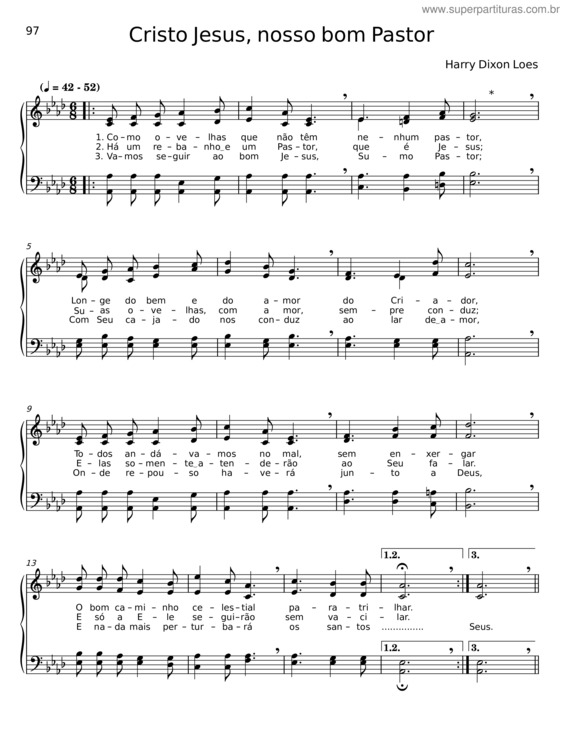 Partitura da música Cristo Jesus, Nosso Bom Pastor – Harry Dixon Loes
