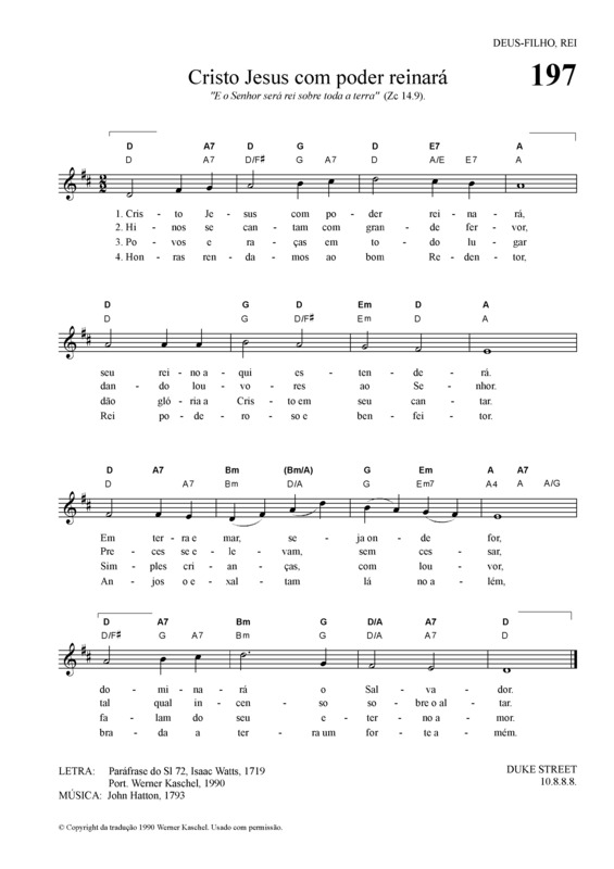 Partitura da música Cristo Jesus Com Poder Reinará