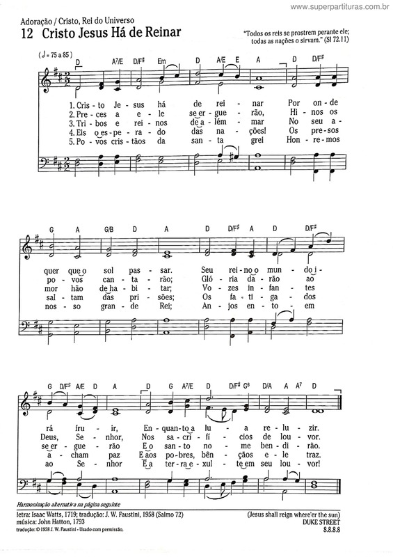 Partitura da música Cristo Jesus Há De Reinar