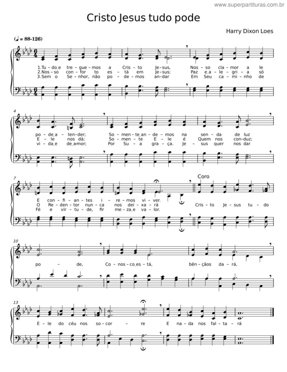 Partitura da música Cristo Jesus Tudo Pode – Harry Dixon Loes