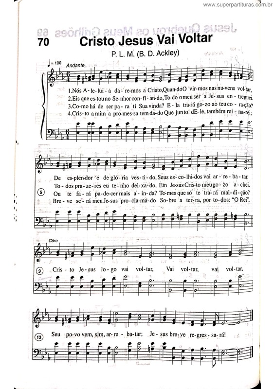 Partitura da música Cristo Jesus Vai Voltar v.2