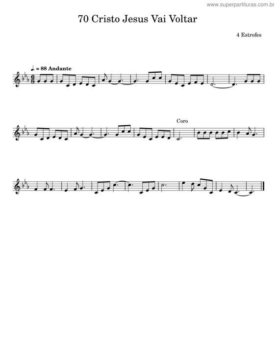 Partitura da música Cristo Jesus Vai Voltar v.3