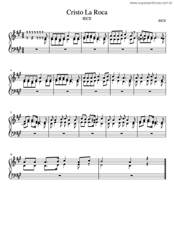 Partitura da música Cristo La Roca