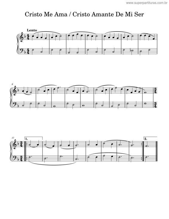 Partitura da música Cristo Me Ama / Cristo Amante De Mi Ser