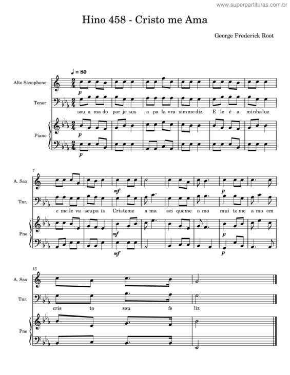 Partitura da música Cristo Me Ama – George Frederick Root v.2