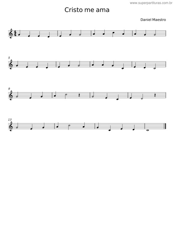 Partitura da música Cristo Me Ama v.3