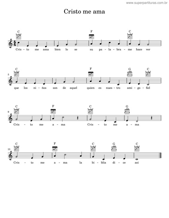 Partitura da música Cristo Me Ama v.4