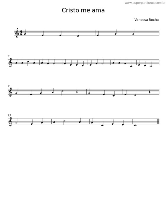 Partitura da música Cristo Me Ama v.5