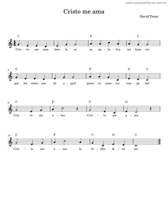 Partitura da música Cristo Me Ama v.6