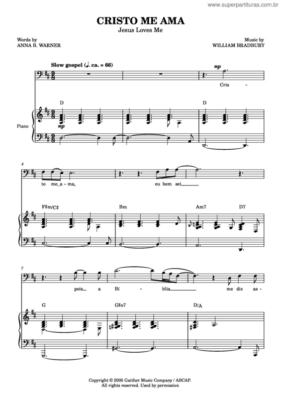 Partitura da música Cristo Me Ama