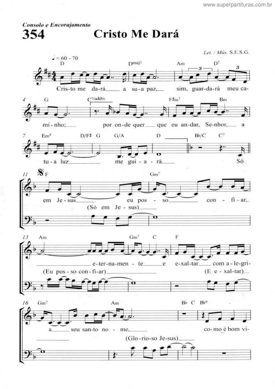 Partitura da música Cristo Me Dará