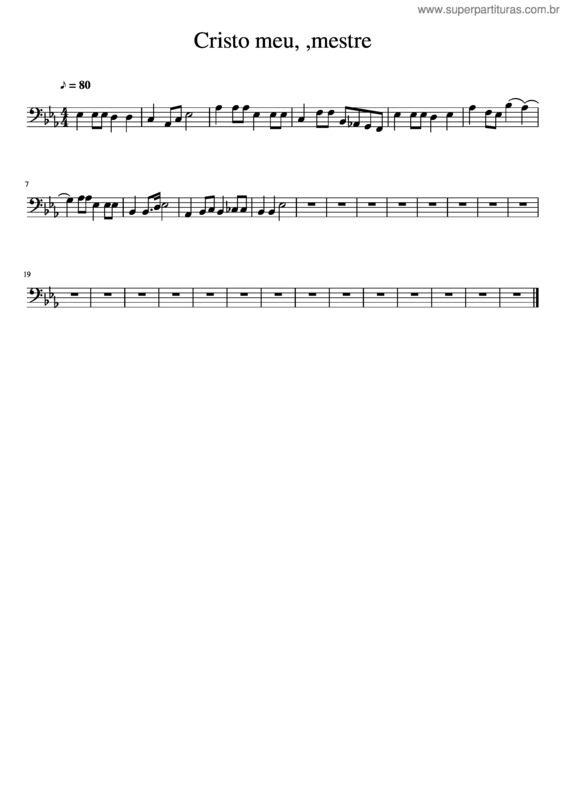 Partitura da música Cristo Meu,Mestre...