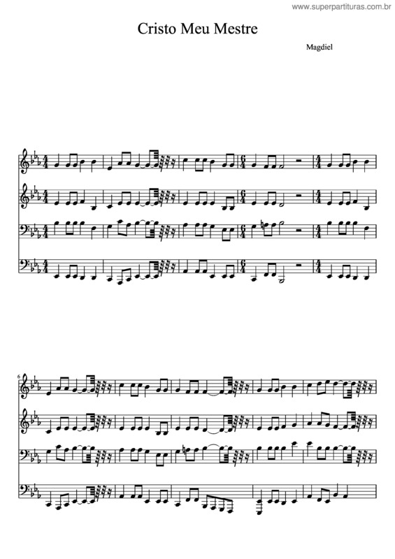 Partitura da música Cristo Meu Mestre v.2