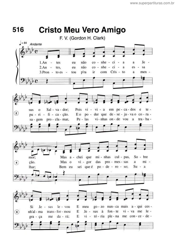 Partitura da música Cristo Meu Vero Amigo